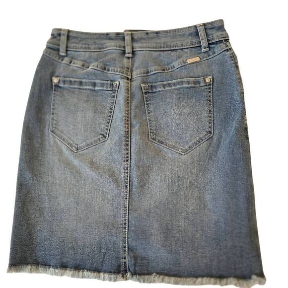 Inc International Concepts Womens Fray Trim Tulip Hem Denim Skirt Blue Size 2 - Picture 3 of 11